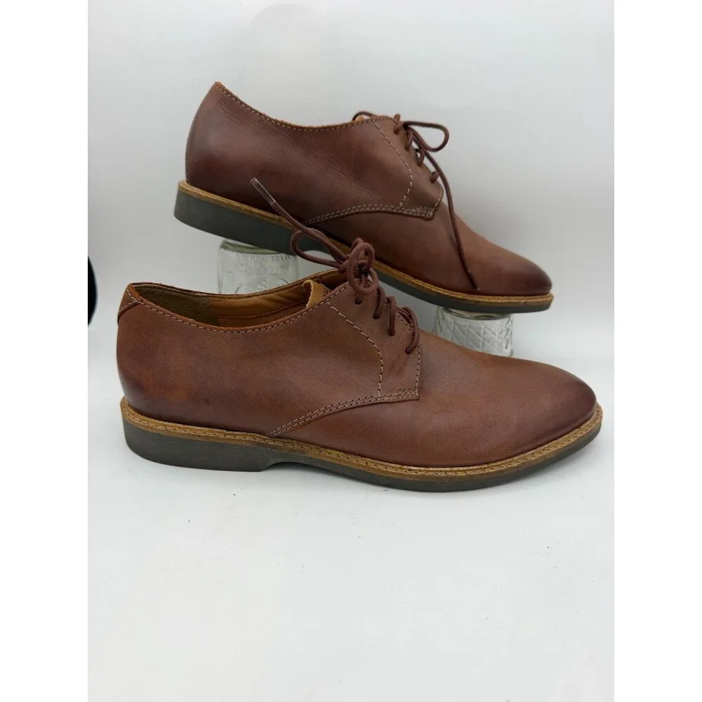 Clarks Artisan Brown Leather Derby Oxford Shoes Men's US 9.5 EU 42.5 Lace Up